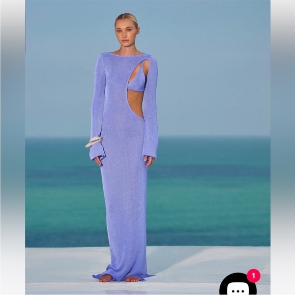 Nwt Baobab Dress Ruby Knit Maxi Cutout In Bisou Purple